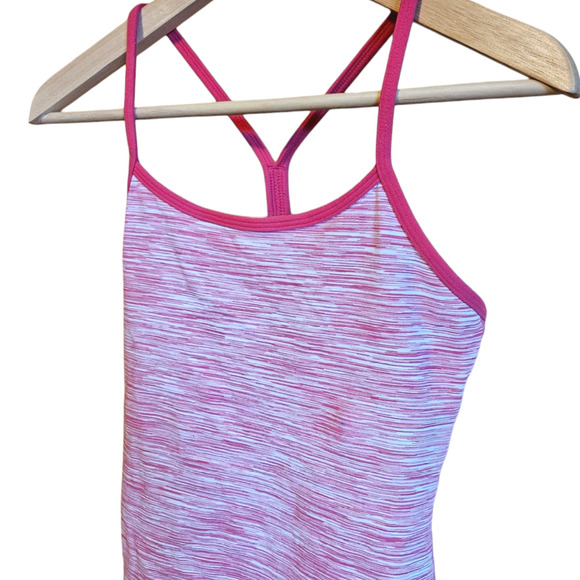 Lululemon Power Y Tank Top Racerback Built In Bra Pink Women's Size 6 - Picture 2 of 7